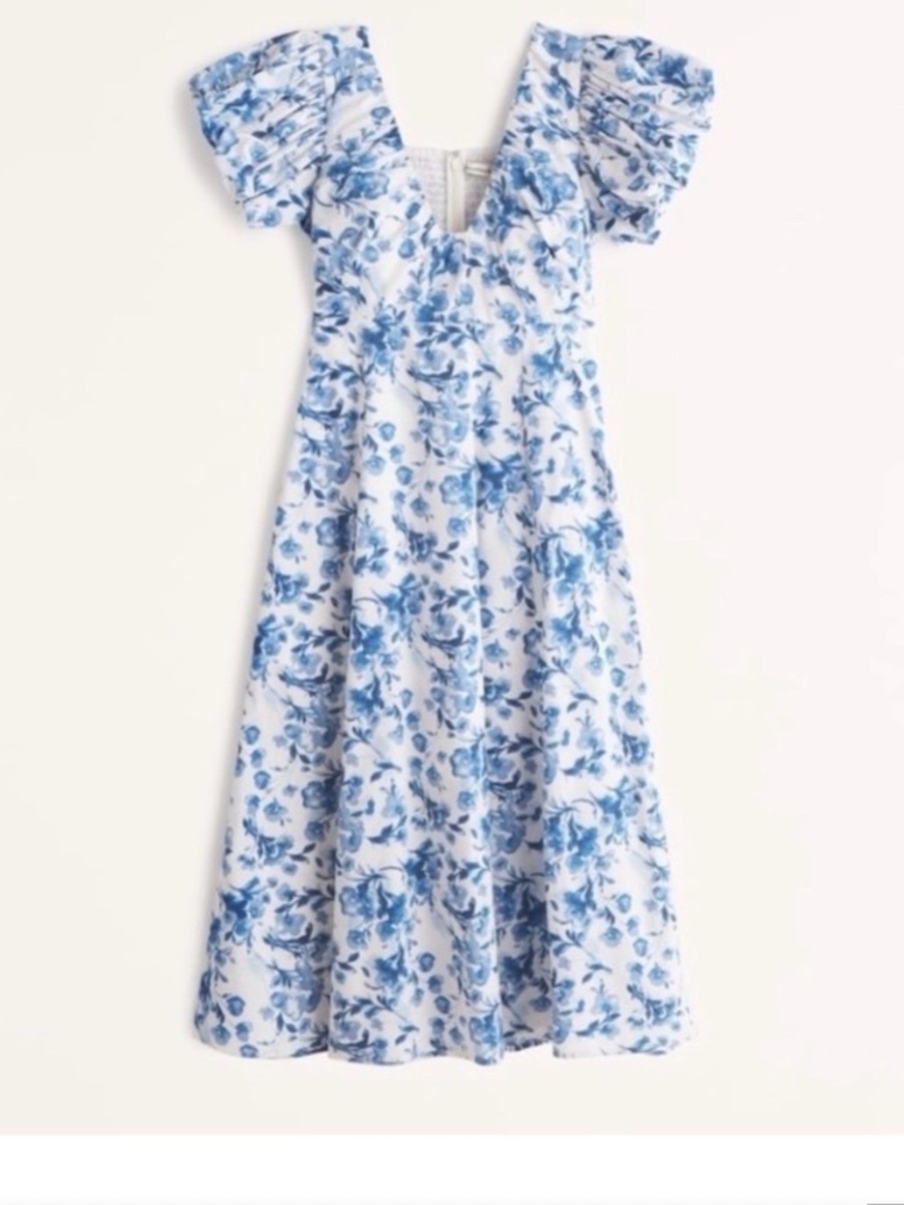 Abercrombie & Fitch Midi Dress with Blue Floral Print